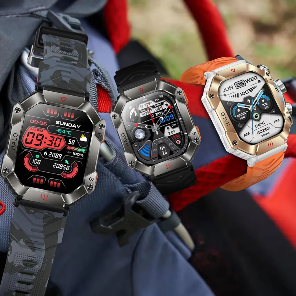 Activity Tracker Uomo 5ATM - Orologio Militare con Chiamate e SpO2 - 7
