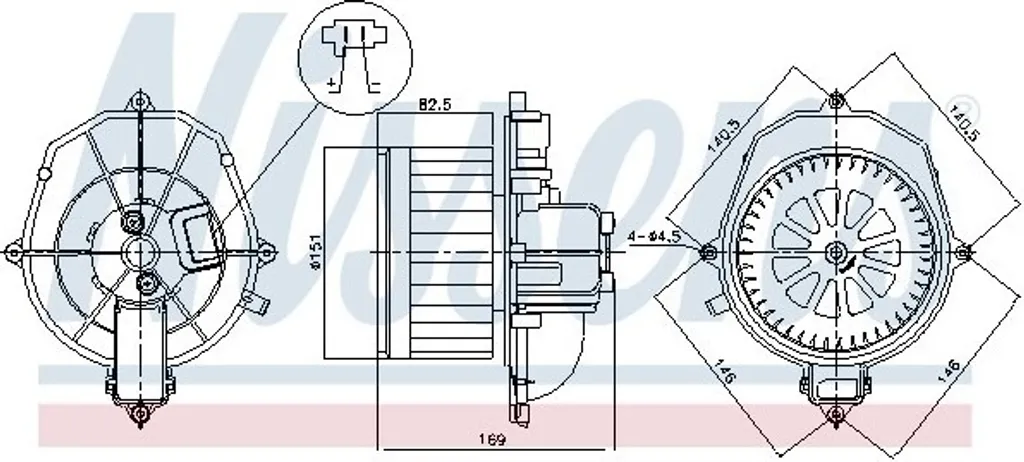 Pulseur d'air Habitacle NISSENS 87518 pour Système de Climatisation