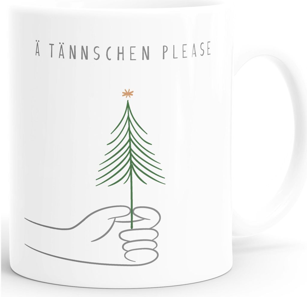 Tasse Weihnachten Spruch Lustig Wortspiel Tanne A Tännschen Please Weihnachtsbaum Design Geschenkidee MoonWorks
