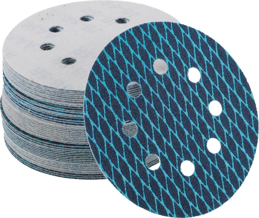 50 Stk. Schleifscheiben, 5 Zoll 8 Loch 80 Körnung Klett-Schleifpapier Universal für Metall, Kfz-Reparatur Haltbarkeit und Flexibilität Aluminium...