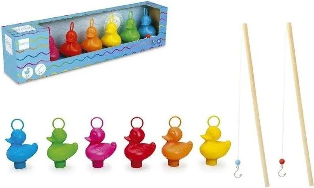 Canards de Pêche Équitables Scratch avec Cannes Ergonomiques en Bois