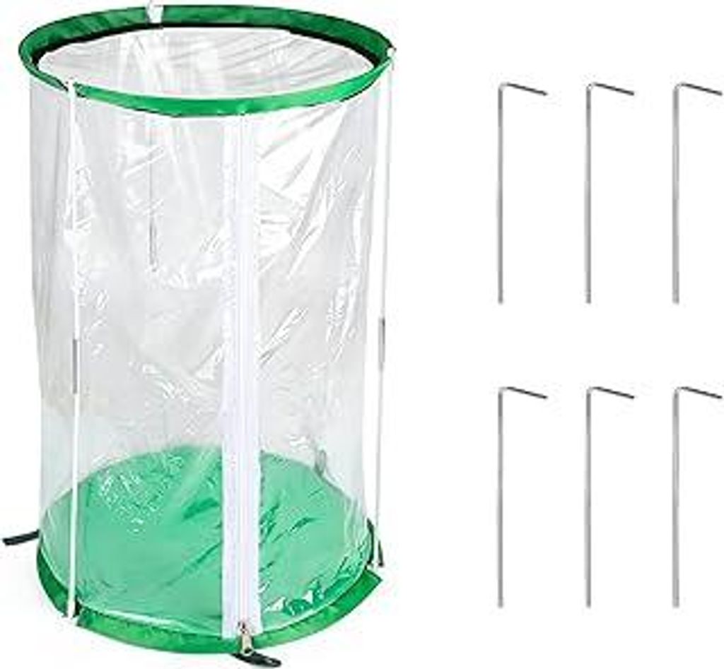 Gewächshaus Klein 55cm x 30cm PVC Treibhaus Schädlingsbekämpfung Pflanzenschutz Portable mit 6 Erdfür Kübelpflanzen Topfpflanzen