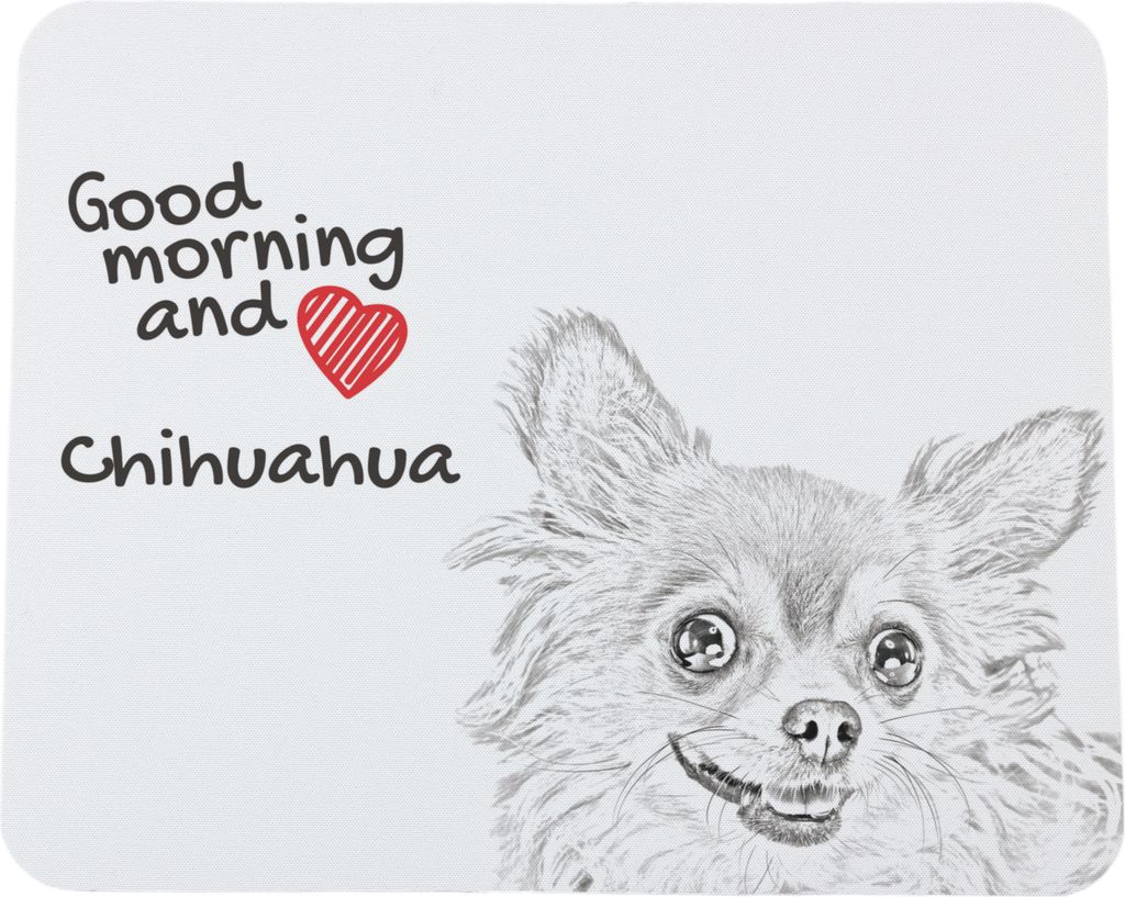 Chihuahua Langhaar - Mauspad mit Druck, personalisiertes Mauspad mit Hund, einzigartiges Gadget für Büroangestellte von Art-Dog.