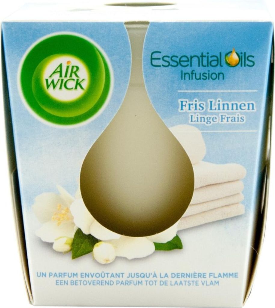 Air Wick – Duftkerze – Frische Wäsche mit ätherischen Ölen – 105 g - 1 Stück