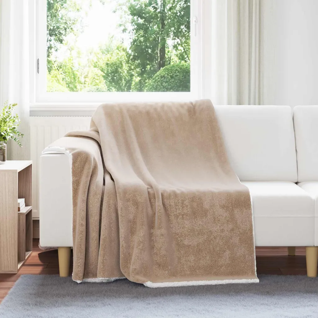 Coperta Pile vidaXL 150x200 Cammello | Pratica, Lavabile e Caldissima - 2