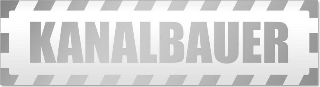 Kiwistar Kanalbauer gestreift Magnetschild Schild magnetisch - 20cm Silber - Magnetfolie für Auto PKW Kfz