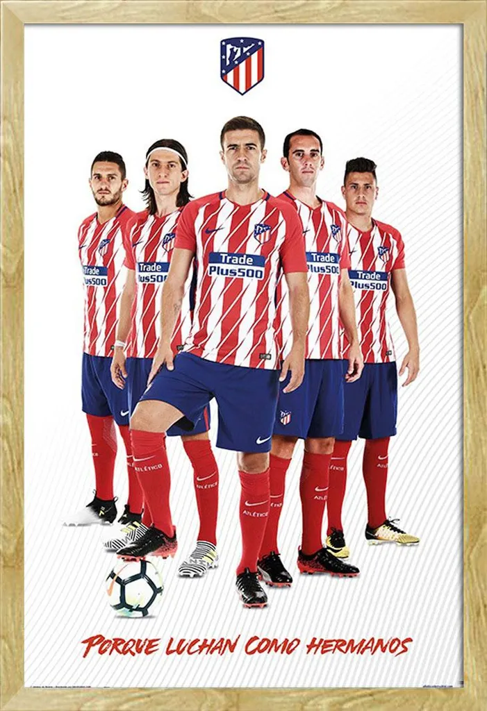 Cadre avec affiche Atletico Madrid saison 17/18 déco murale football