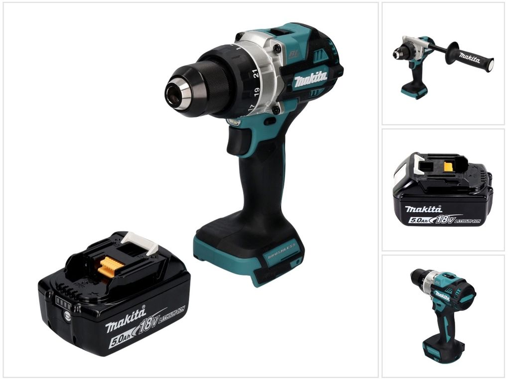 Makita DDF 486 T1 Akku Bohrschrauber 18 V 130 Nm Brushless + 1x Akku 5,0 Ah - ohne Ladegerät