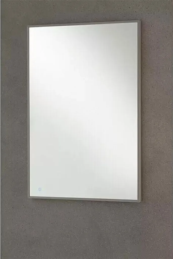 Miroir éclairant LED grand format 100 x 68 cm avec bords carrés chic