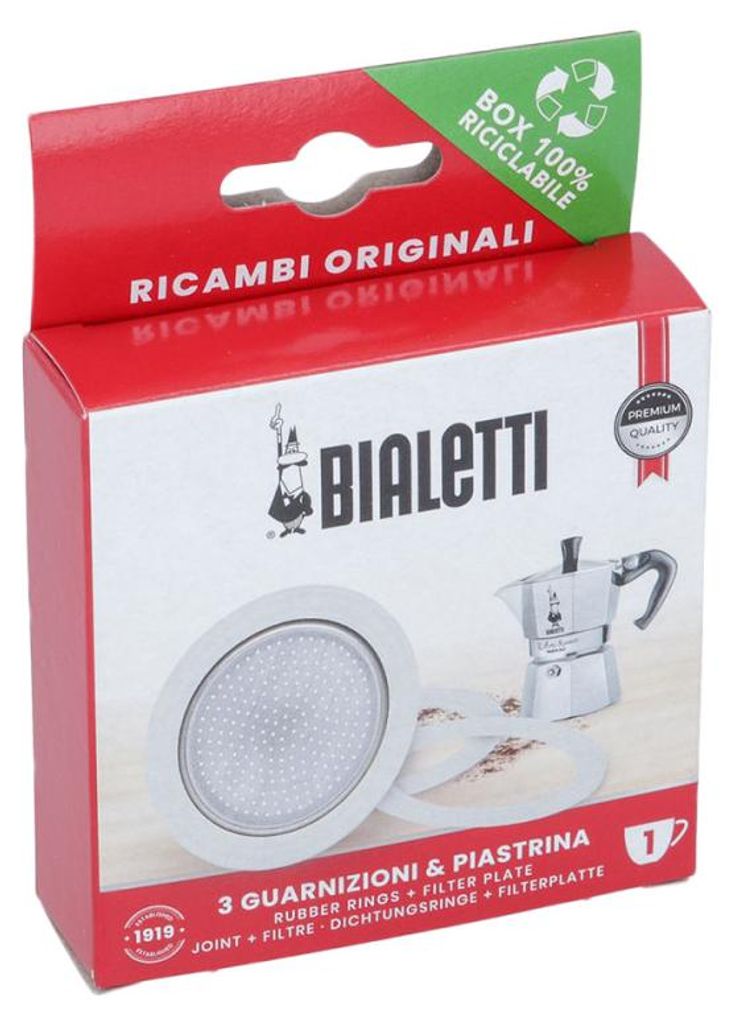 Joints et plaque filtrante pour les cafetières moka 1 tasse Image du produit 