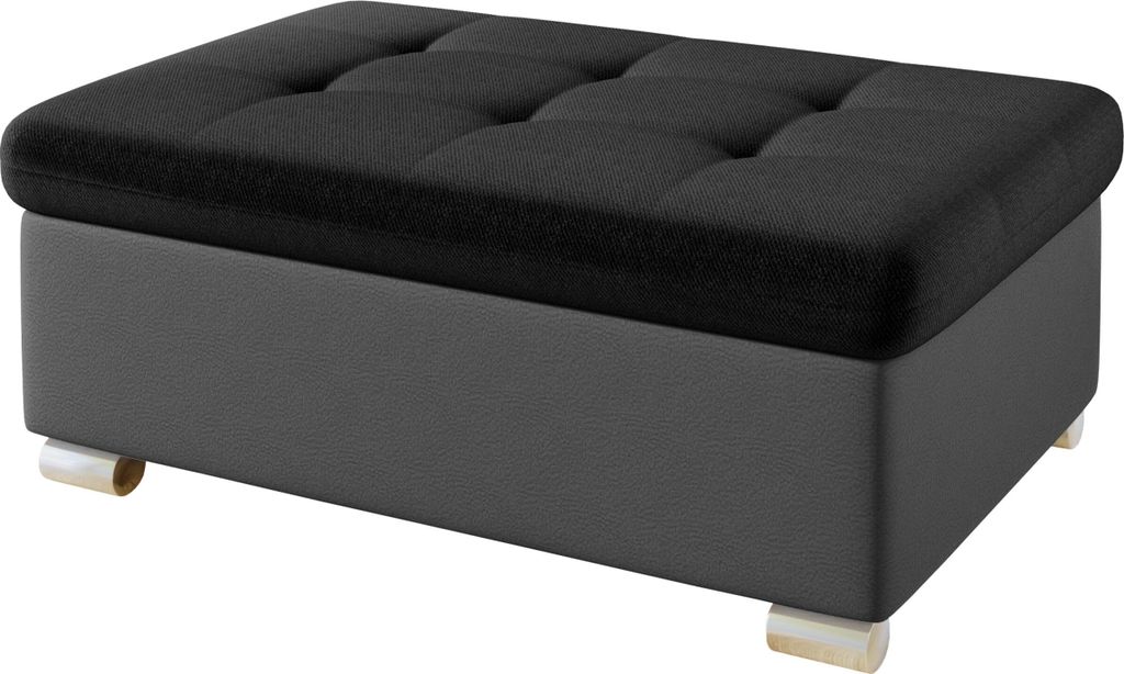 MIRJAN24 Polsterhocker Niko Groß, Stilvoll Sitzhocker vom Hersteller, Moderne Hocker (Farbe: Soft 029 + Kronos 07)
