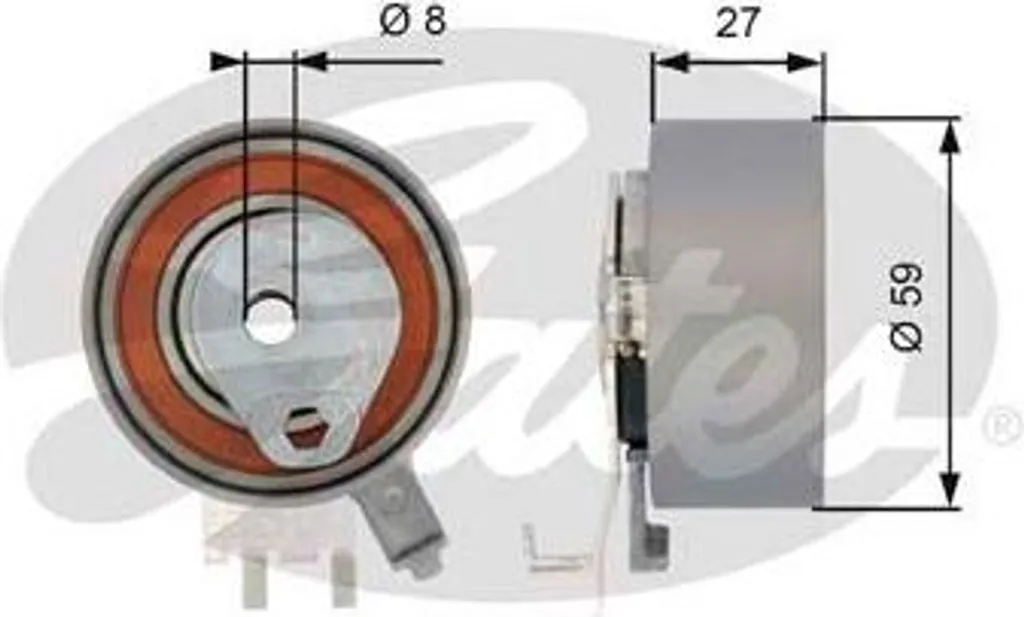 Rouleau tendeur GATES T43139 - Galet OE 7430638277 pour Volvo et Renault