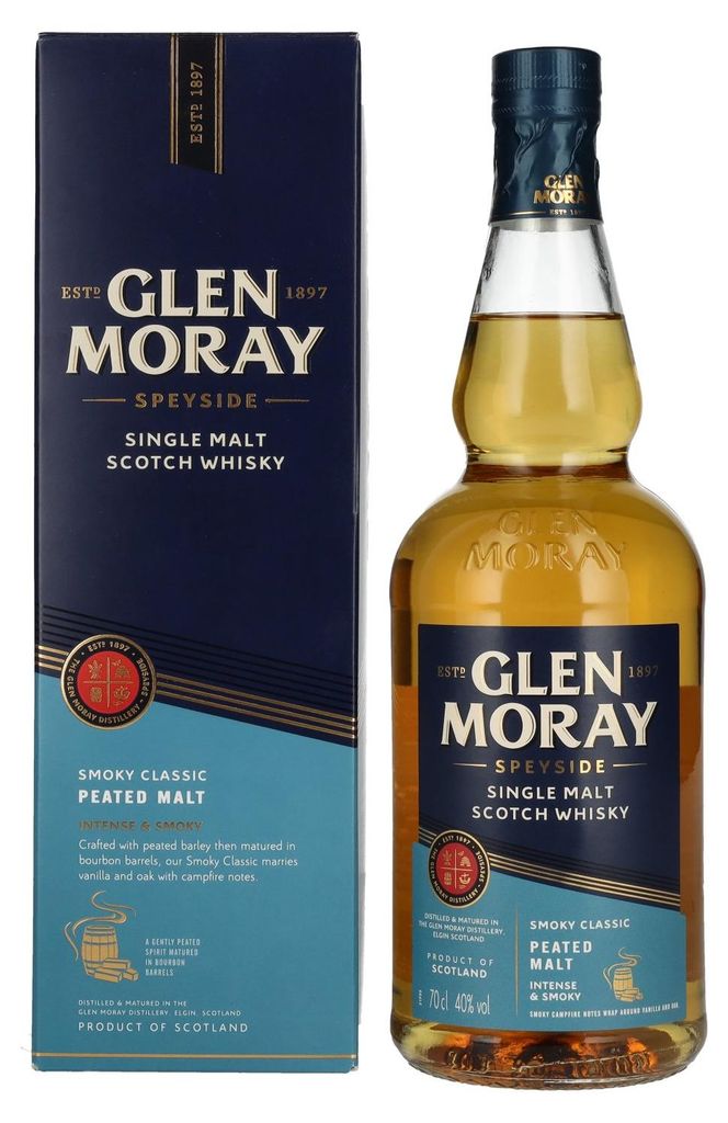 Glen Moray Peated Single Malt Scotch Whisky, 40% Vol. 0,7 l Produktbild 