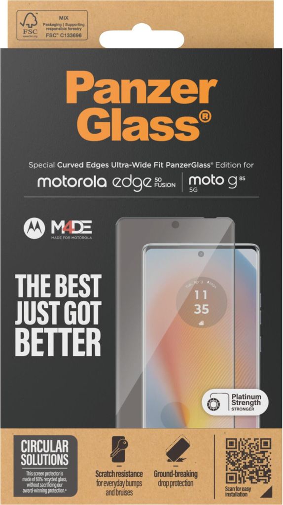 Szkło Hartowane Panzerglass Ultra-Wide Fit Na Motorola Edge 50 Fusion / Moto G85