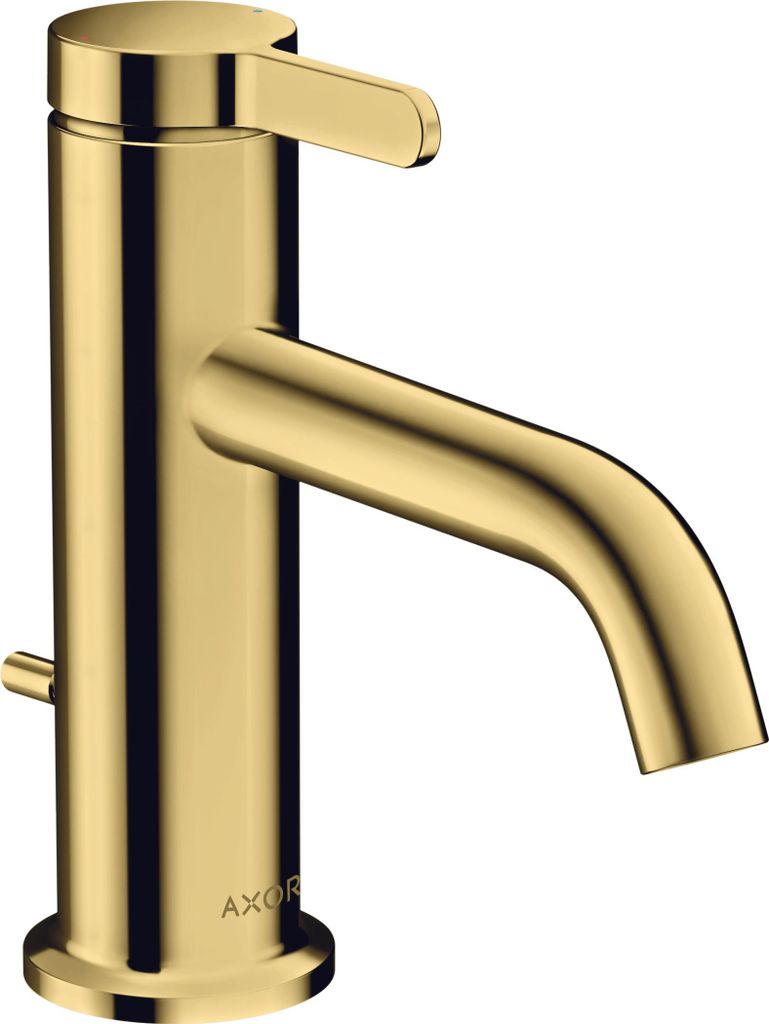 hansgrohe AXOR One Einhebel-Waschtischarmatur 70 mit Hebelgriff und Zugstangen-Ablaufgarnitur, Ausladung 130mm, 48000990