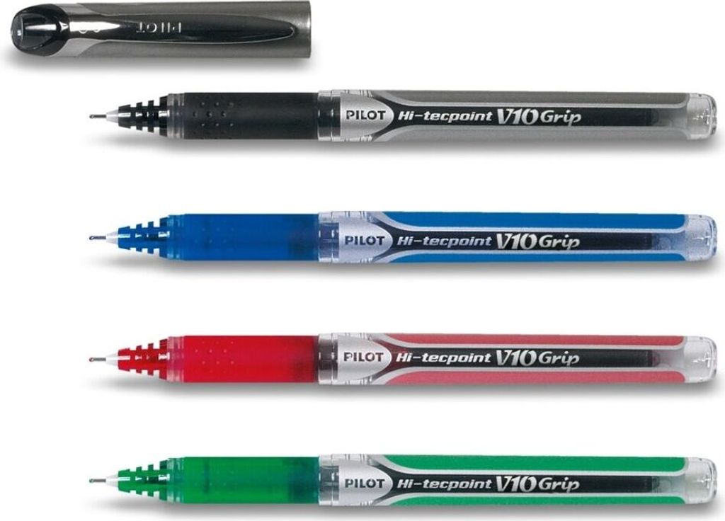 Pilot Hi-Tecpoint V10 Grip Tintenroller - 4er-Set blau, Produktbild 