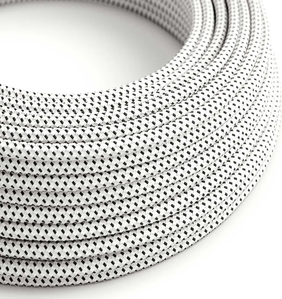 Fil électrique textile effet soie ronde Ragged 3D pour lampe DIY 10m RT14