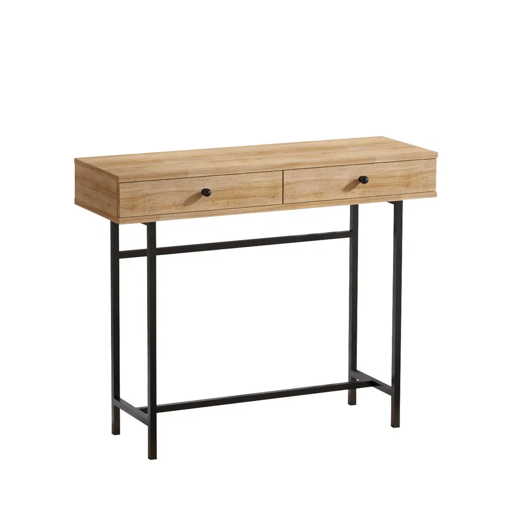 Commode Compacte pour Petits Espaces - Rangement 100x86cm Chêne - 3