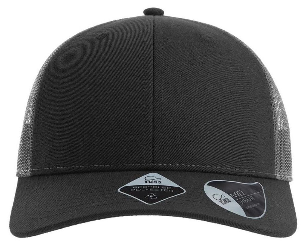 Atlantis Headwear - "Bryce" Trucker Cap LT1245 (Einheitsgröße) (Schwarz/Dunkelgrau)