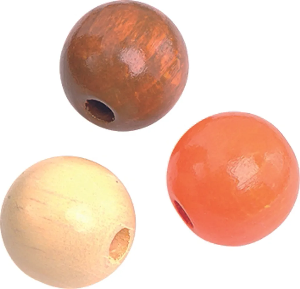 Lot de Perles Bois 15mm pour Réparer et Customiser vos Bijoux DIY Orange