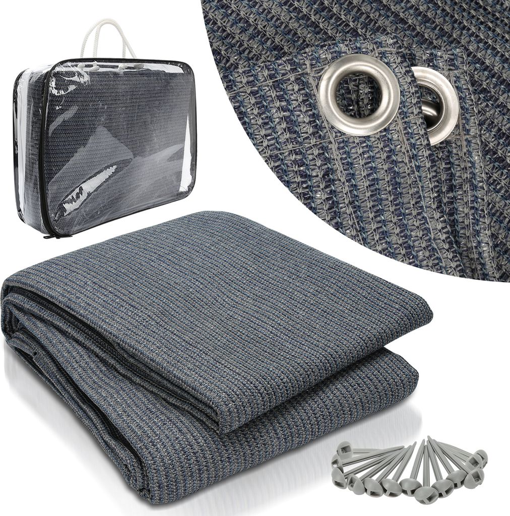 Yakimz Vorzeltteppich Zeltteppich 2,5 x 5,5 m Zeltunterlage Outdoor Campingteppich Campingmatte Vorzeltboden HDPE Zeltboden für Zelt Wohnmobil 13 ...