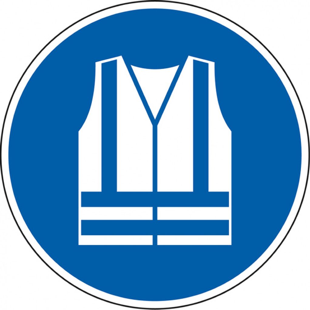 Dreifke Gebotsschild Warnweste benutzen, ASR/ISO, Kunststoff, geschäumt, Ø 2...