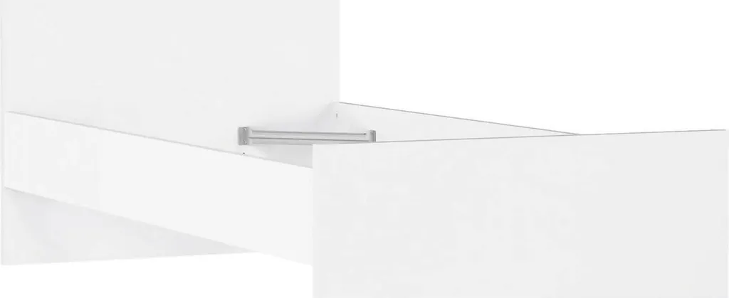 Lit Simple Blanc Laqué avec Matelas Confort 90x190 cm Modèle Assar