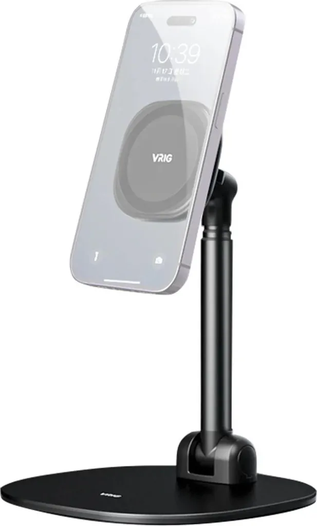 Support Téléphone Bureau pour Visioconférence - Hauteur Réglable Noir - 4