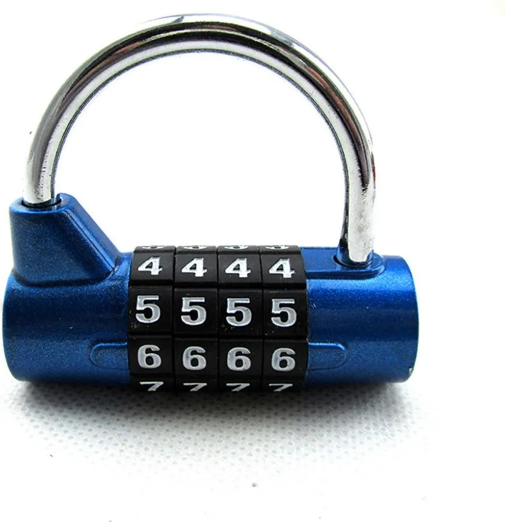 INF Lucchetto a U Blu 4 Numeri per Armadietto - Design Moderno e Sicuro