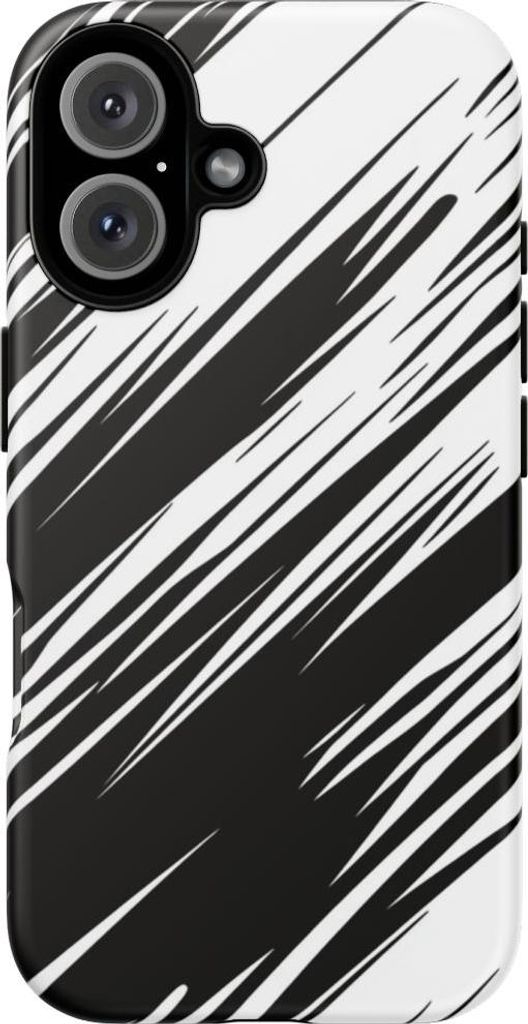 Dynamisches Schwarz-Weiß-Speedlines-Muster – Hülle Kompatibel mit iPhone 16