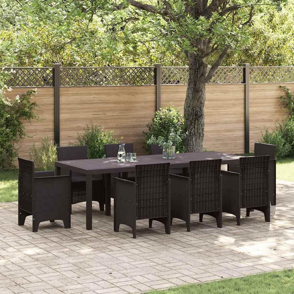 "2026 Promotion" Garten-Esstisch Braun 250x100x73 cm Poly-Rattan - Gartentische CC32494