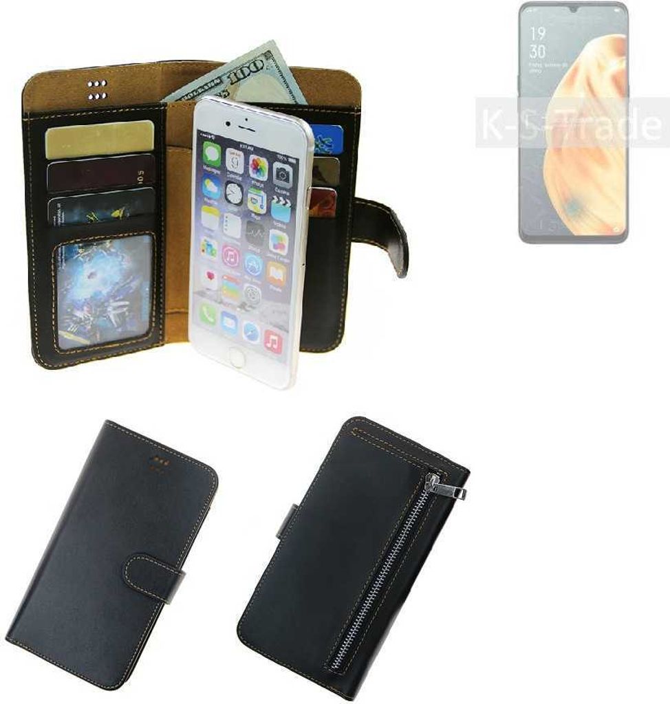 K-S-Trade Schutz Hülle kompatibel mit Oppo F15 Klapphülle Case Phone cover Slim Handytasche Handy Hülle schwarz aus Kunstleder (1 Stk)