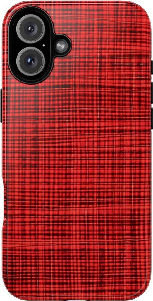 Rotes Karomuster – Hülle Kompatibel mit iPhone 16 Plus