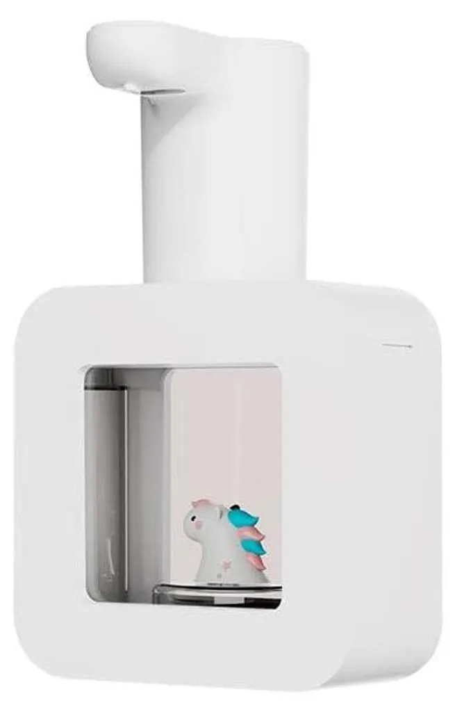 Distributeur de savon enfant sans contact fini le gaspillage poney blanc