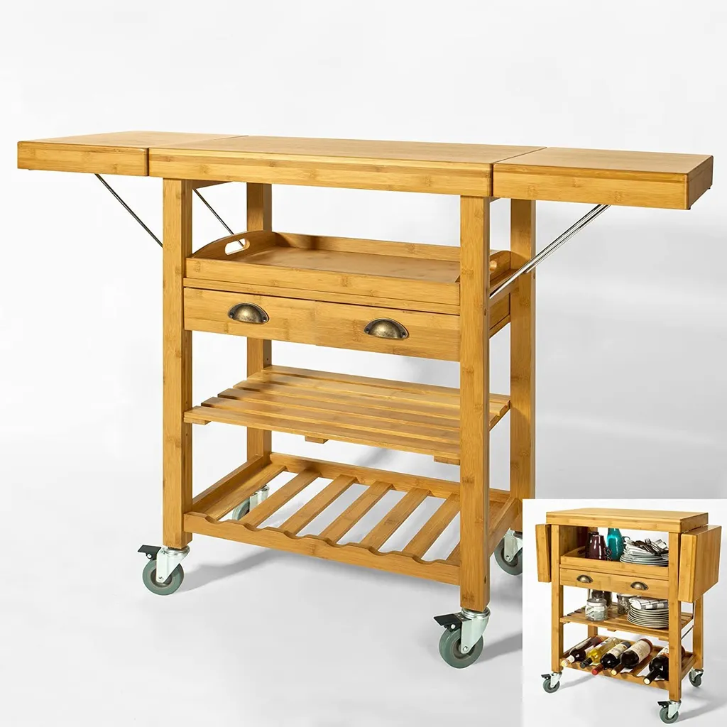 Chariot de Service Extensible pour Cuisine - Plan de Travail Supplémentaire - 6