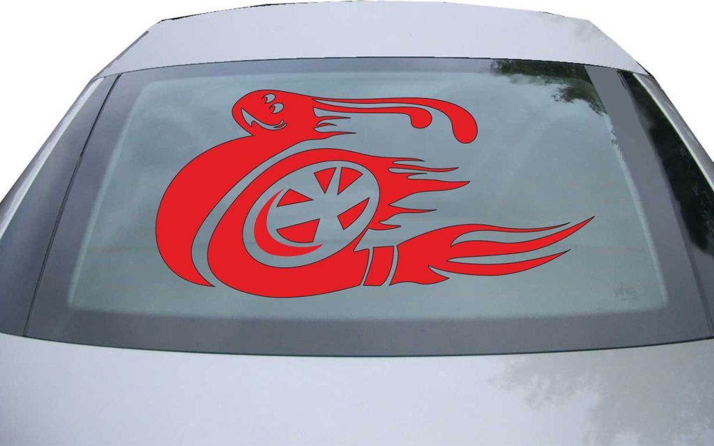 Indigos UG - Aufkleber Heckscheibe & Motorklappe DE7012 - rot - 600x284 mm - Turboschnecke - schnelles Rennen - Racing - Auto Scheiben Fenster Heck...
