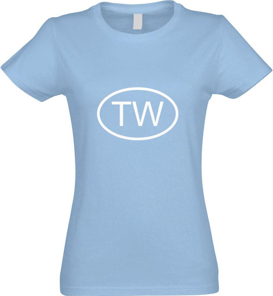 Kiwistar - T-Shirt tailliert - Damen - himmelblau - Taiwan TW - mit Motiv Bedruckt - Funshirt Design - Sport - Freizeit - Damen - XL