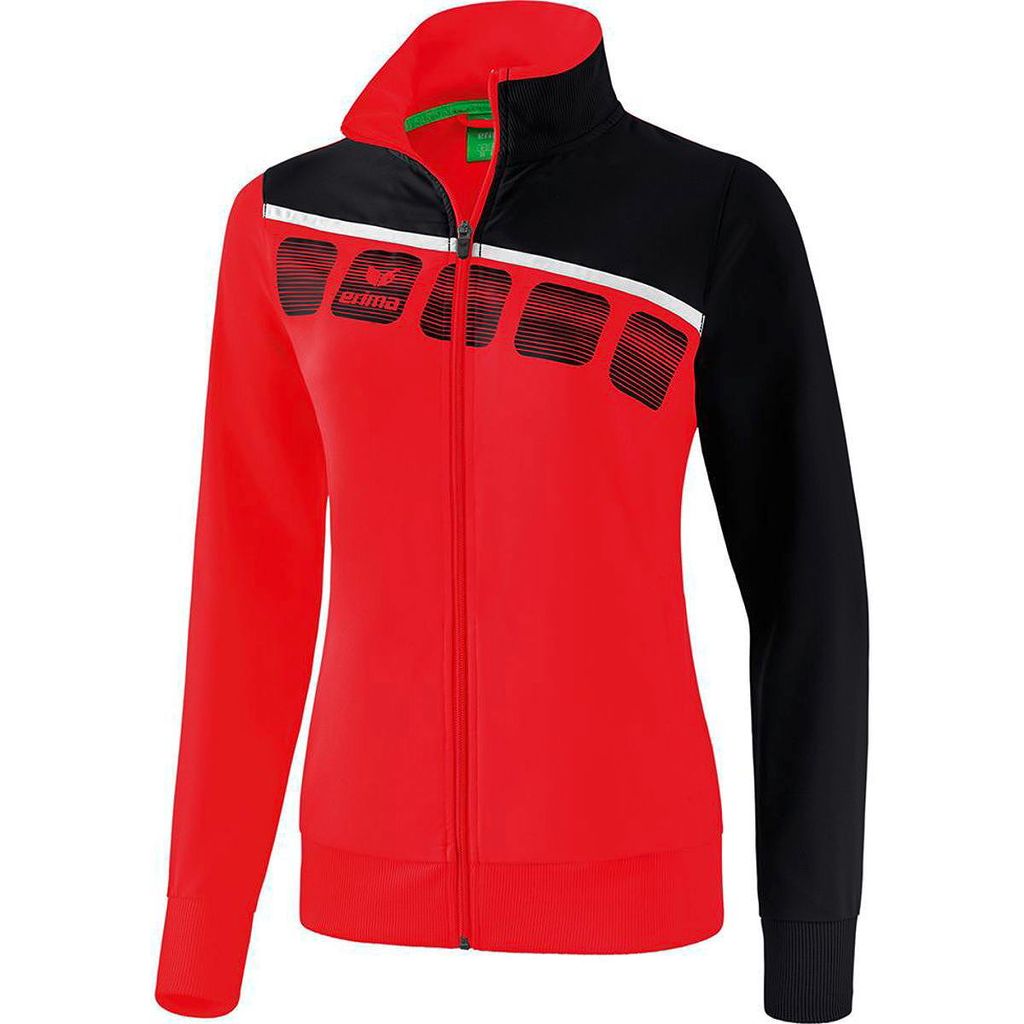 Erima 5-C Präsentationsjacke Damen - Rot / Schwarz / Weiß