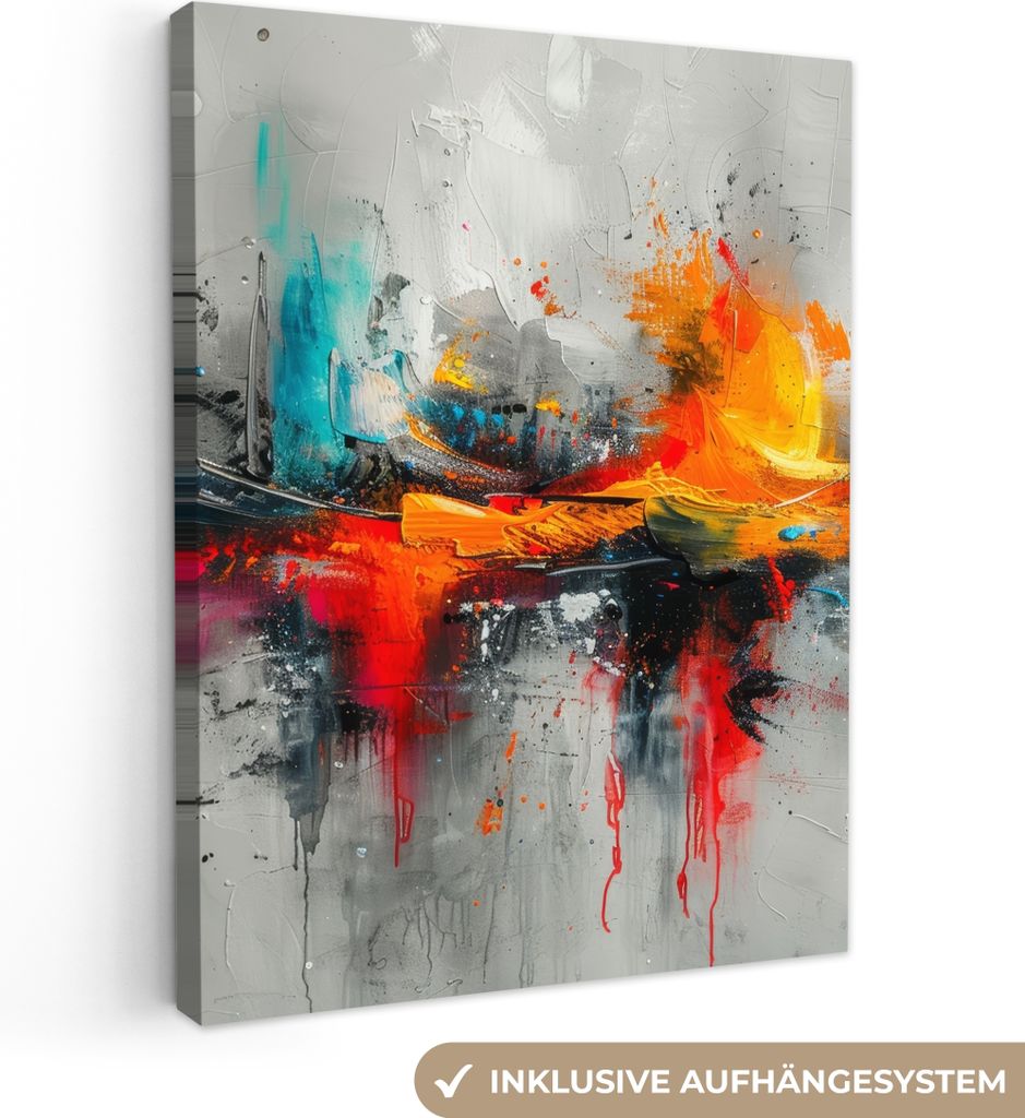 Leinwand Bilder 60x80 cm - Abstrakt Modern, moderne Wanddeko für Wohnzimmer