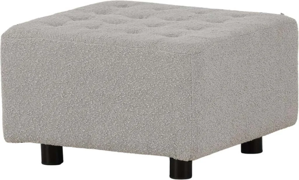 FURNLUX Pouf Bowie Grigio e Nero 51cm / Hauptfarbe: Grau / Dimensioni: 51 x 51 x 32 cm