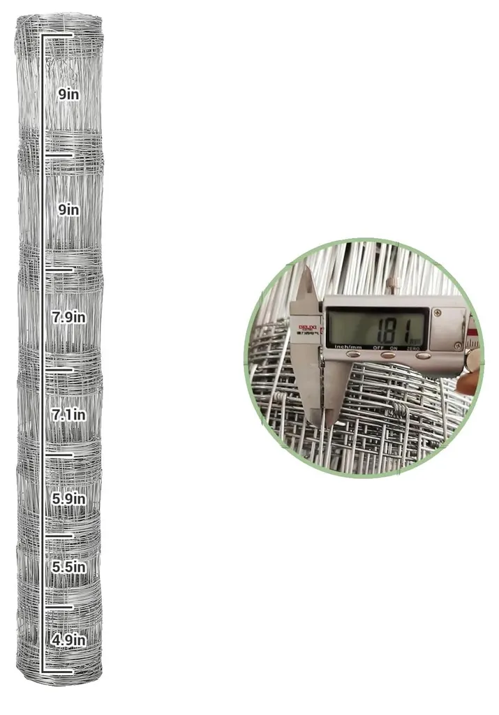 Clôture Anti-Gibier en Acier Galvanisé Argent Mailles de Sécurité 100m XL