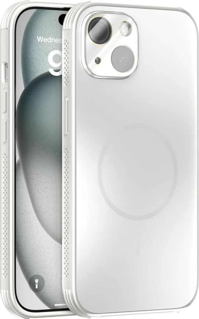 Custodia iPhone 14 Antiurto Bianca: MagSafe e Raffreddamento PC+TPU