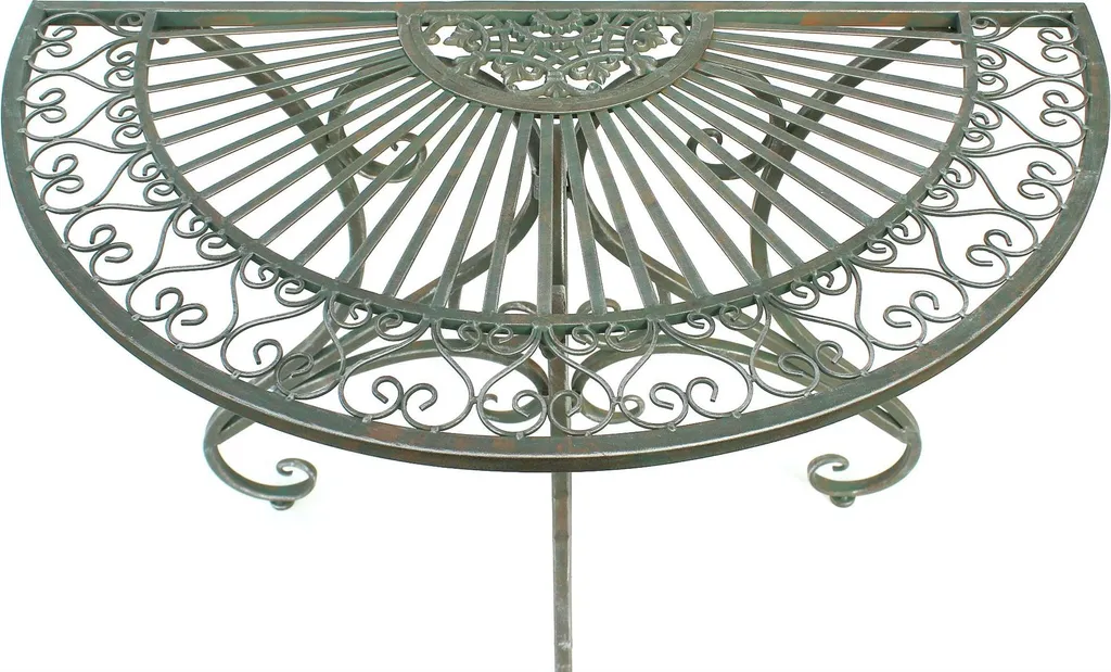 Table de jardin demi-ronde console de couloir gain de place 90 cm - 7