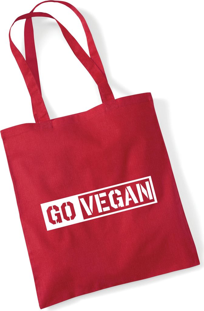 Huuraa Jutebeutel Go Vegan Modern 10 Liter Classic Red Baumwolle Tasche Geschenkidee