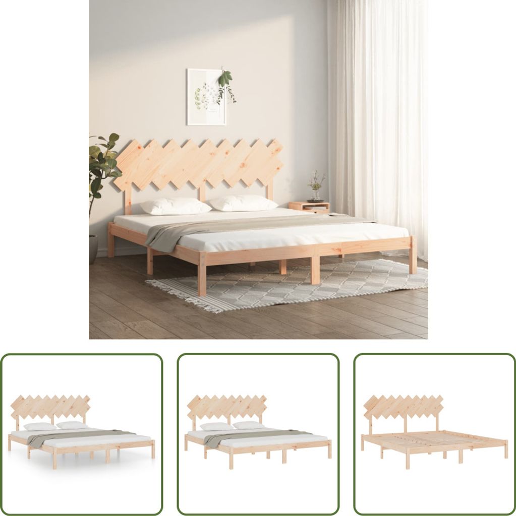 The Living Store Massivholzbett 180x200 cm Produktbild 