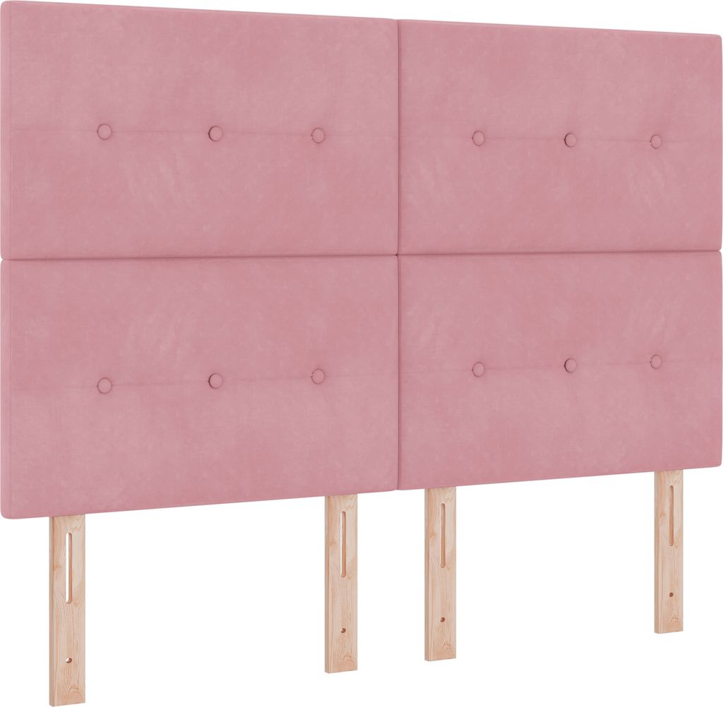 Best Möbel Bettrahmen, Boxspringbett mit Matratze Rosa 160x200 cm Samt - Klassische Betten CL73251