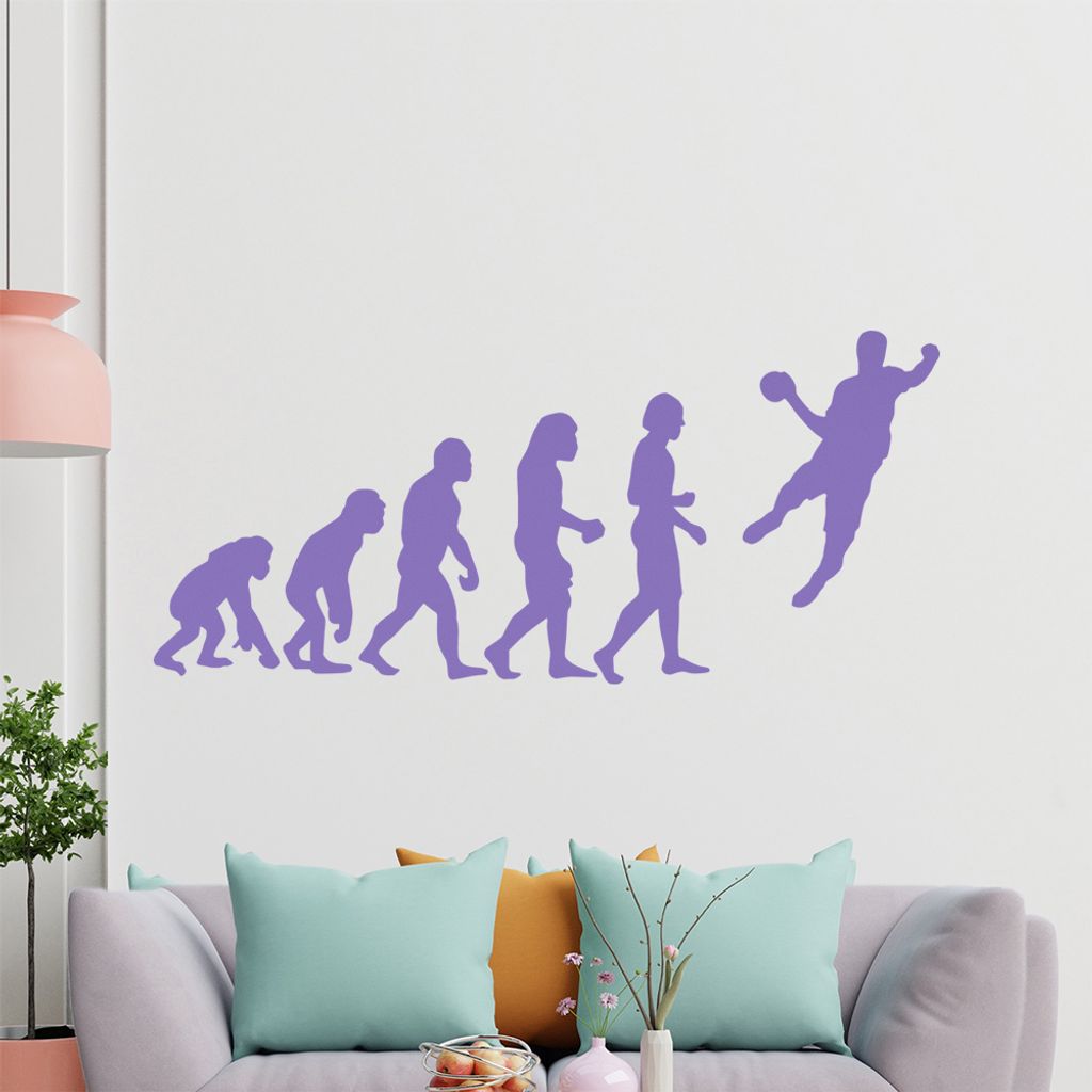 KIWISTAR Evolution - Handball Ballsport Verein Olympia Wandtattoo in 6 Größen - Wandaufkleber Wall Sticker - Dekoration, Küche, Wohnzimmer, Schl...