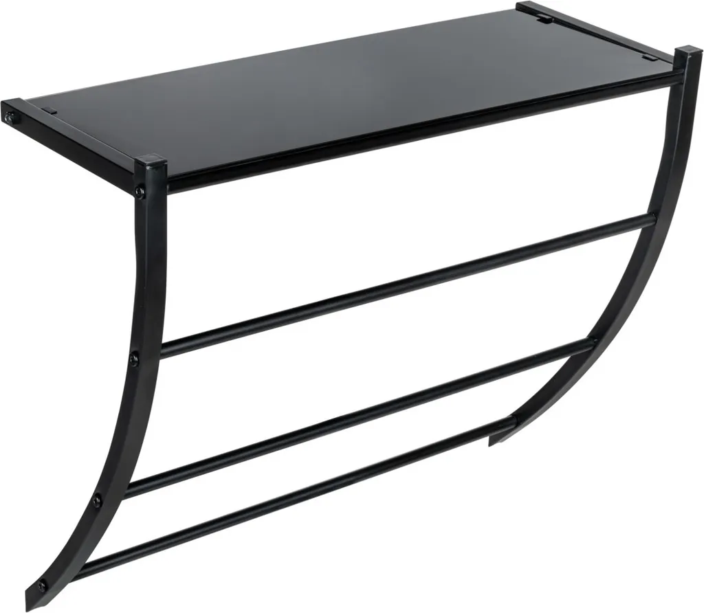 WENKO Mensola Bagno Tarderia Nera - 3 Aste Portasciugamani Metallo - 5