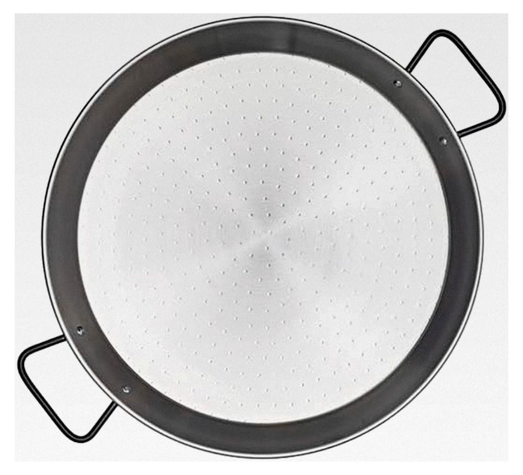 Paella-Pfanne aus poliertem Stahl, grau, 55 cm