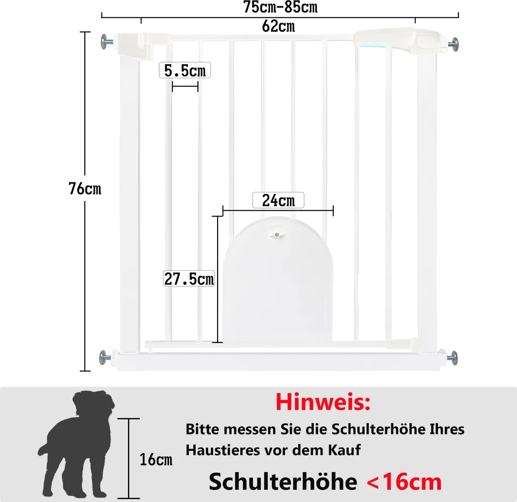 Barrière Sécurité Enfant 75-85 cm sans Trous : Solution Murale Intacte - 2